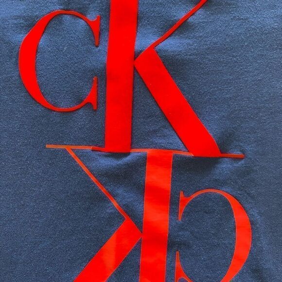 Calvin Klein Men’s Navy and Red Logo T-Shirt - Size L - Picture 4 of 6